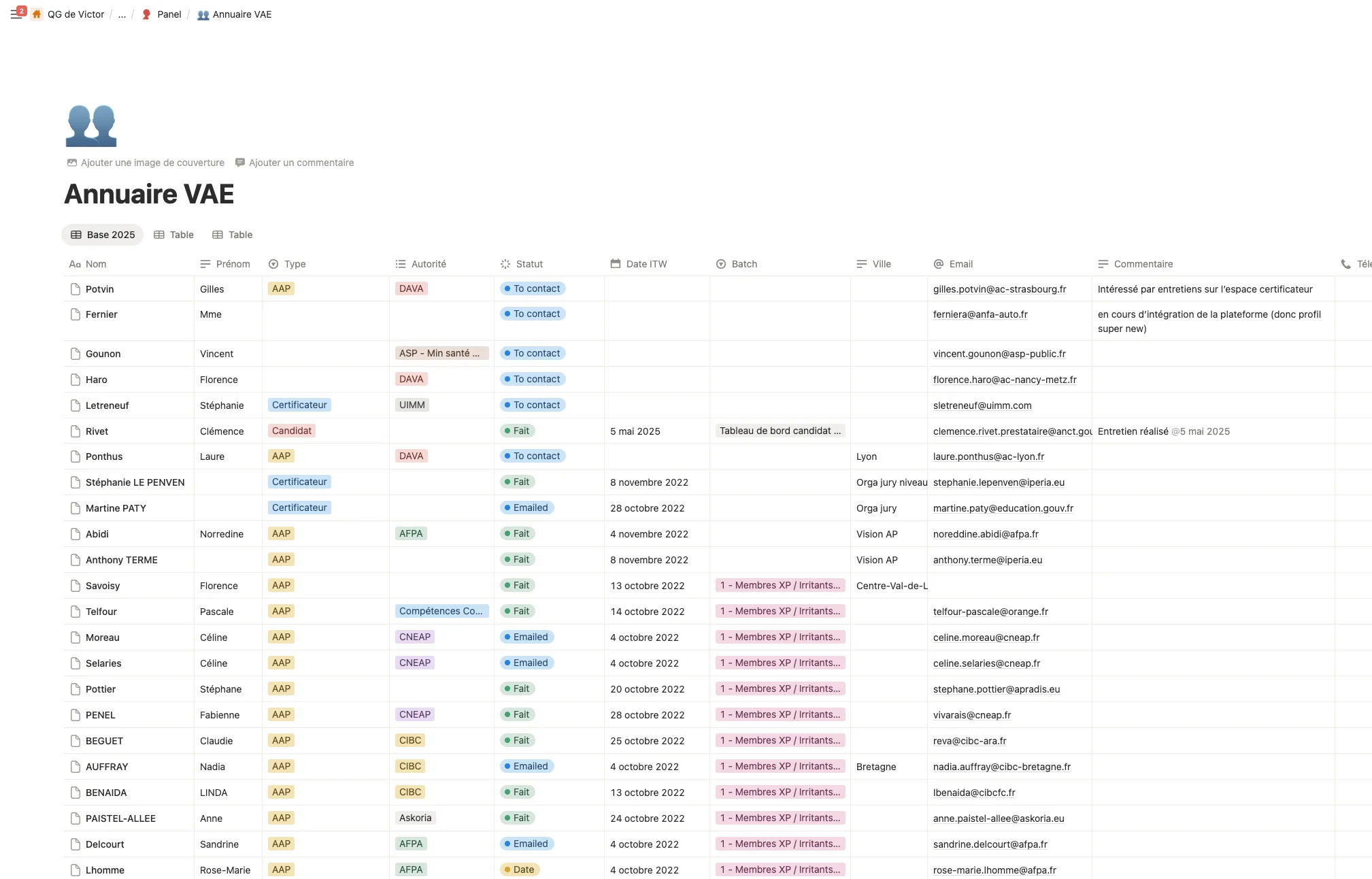 User Research Panel - Participant Database